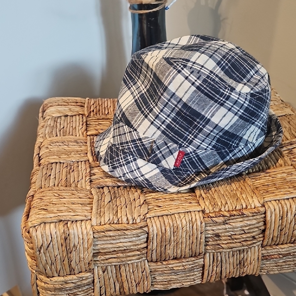 Levi's Blue and White Plaid Hat